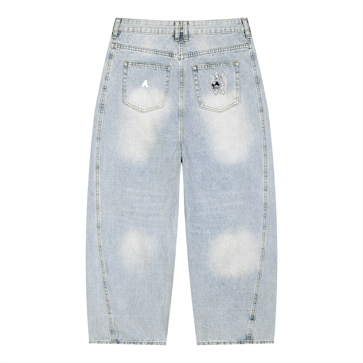 ANGELIC Halo Jeans – Vintage Wash Logo