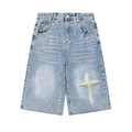 Men's Vintage Washed Baggy Graphic Cross Jorts