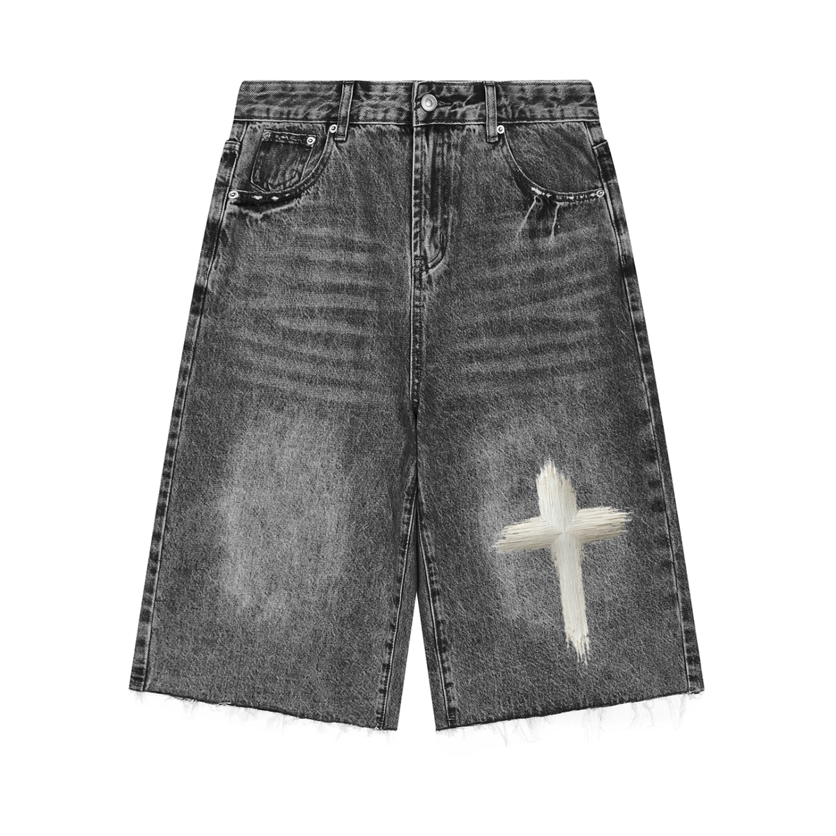 Men's Vintage Washed Baggy Graphic Cross Jorts