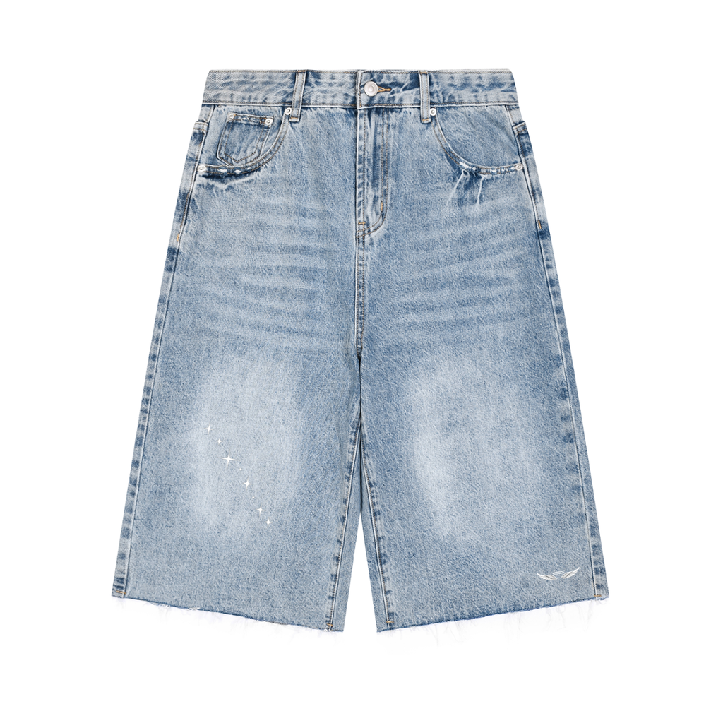 ANGELIC Wide Leg Denim Shorts – Relaxed Cut